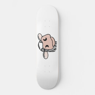 cartoon cow black white pink kiss grey farm animal skateboard