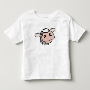 cartoon cow black white pink kiss grey farm animal toddler T-Shirt