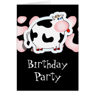 Cartoon cow, card