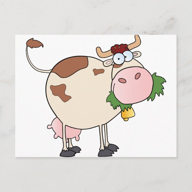Cartoon Cow Character Postcard (Front)
