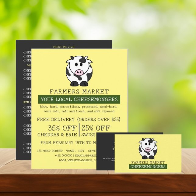 Cartoon Cow, Cheesemonger Advertising Flyer (Creator Uploaded)