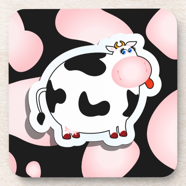 Cartoon cow, coaster (Front)