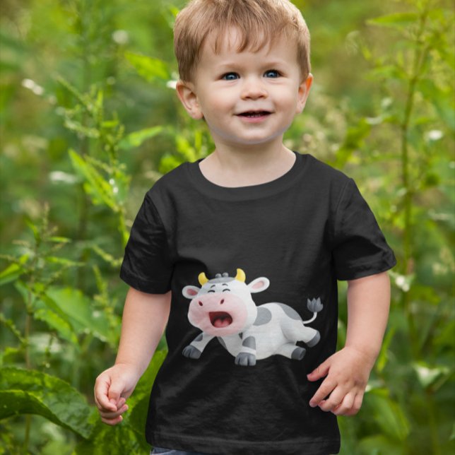 Cartoon Cow - Cute Cartoon Cow T-Shirt (Creator Uploaded)