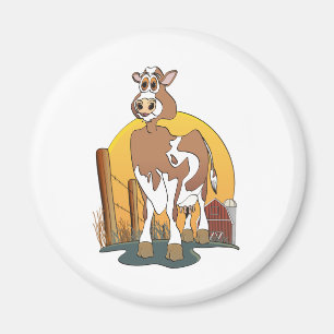 Cartoon Cow  Guernsey Barn Magnet