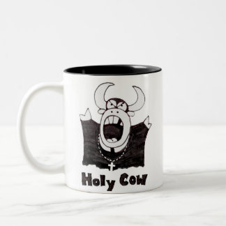Cartoon Cow | Holy Cow Products Two-Tone Coffee Mug
