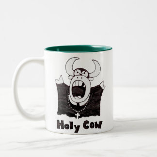 Cartoon Cow | Holy Cow Products Two-Tone Coffee Mug