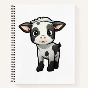 Cartoon cow illustration notebook