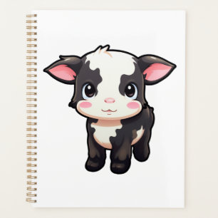 Cartoon cow illustration planner