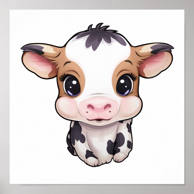 Cartoon cow illustration poster (Front)