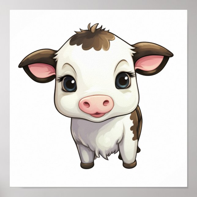 Cartoon cow illustration poster (Front)