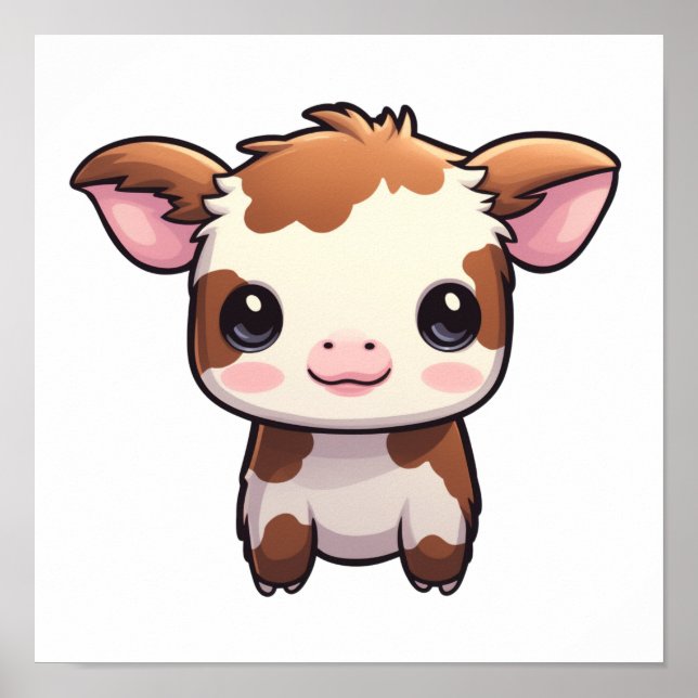 Cartoon cow illustration poster (Front)