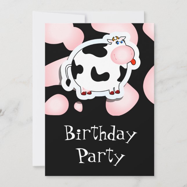 Cartoon cow, invitation (Front)