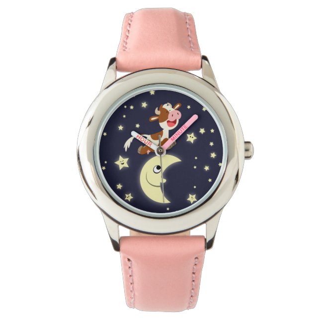 Cartoon Cow Jumped Over The Moon Watch (Front)