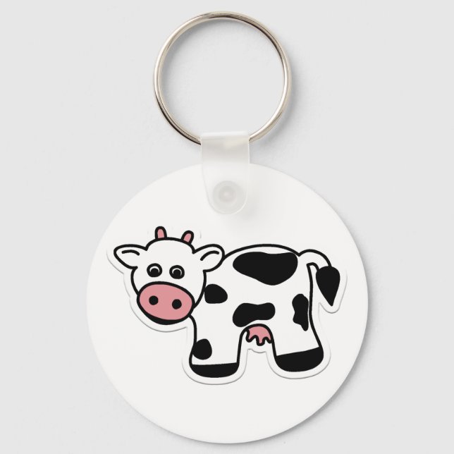 Cartoon Cow Keychain (Front)