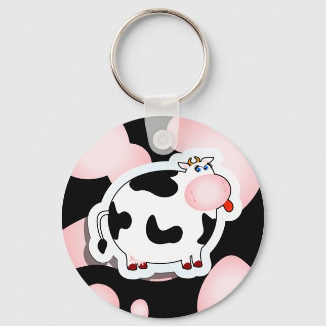 Cartoon cow, keychain (Front)