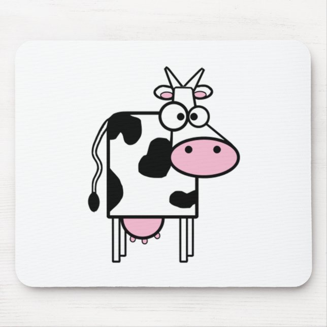 Cartoon Cow Mouse Mat (Front)