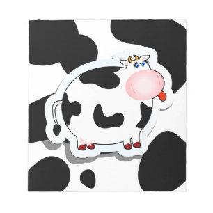 Cartoon cow, notepad