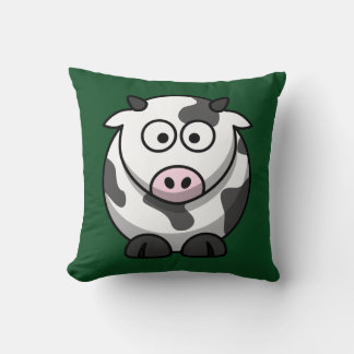 Cartoon Cow on Green Cushion