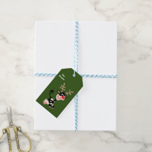 Cartoon Cow or Reindeer? Gift Tag 