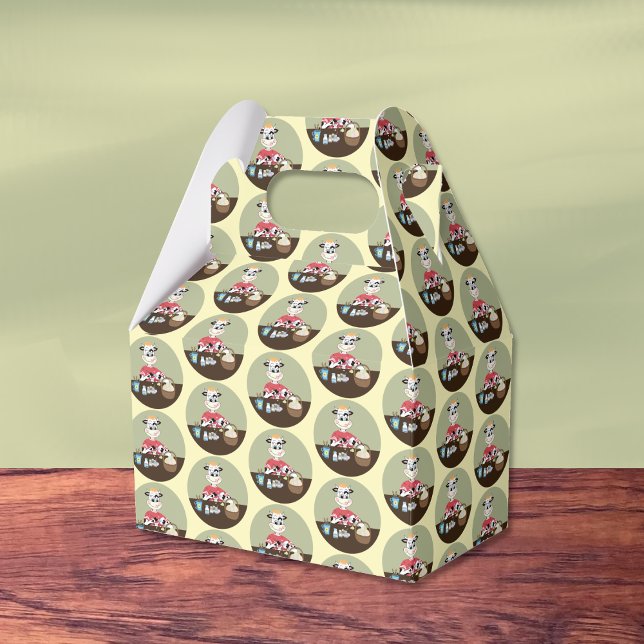 Cartoon cow painting Easter eggs pattern favour bo Box (Creator Uploaded)