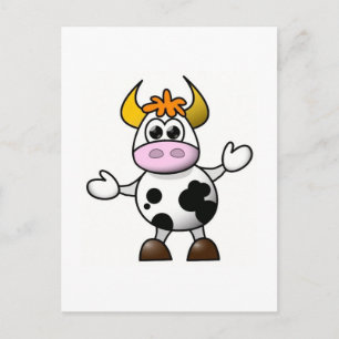 Cartoon Cow Postcard