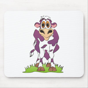 Cartoon Cow Purple Mouse Mat