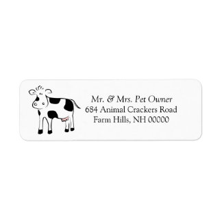 Cartoon Cow Theme Return Address Labels Stickers