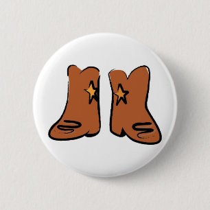 Cartoon Cowboy Boots 6 Cm Round Badge