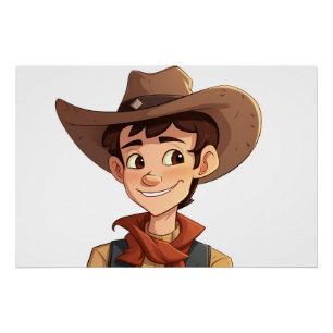 Cartoon Cowboy Poster