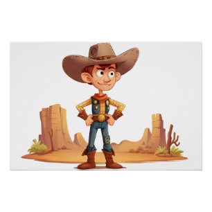 Cartoon Cowboy Poster