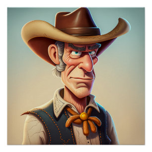 Cartoon Cowboy Poster