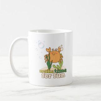 Cartoon crab lllusstration promoting joy and playf coffee mug