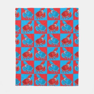 Cartoon crab mosaic fleece blanket
