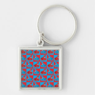 Cartoon crab mosaic key ring