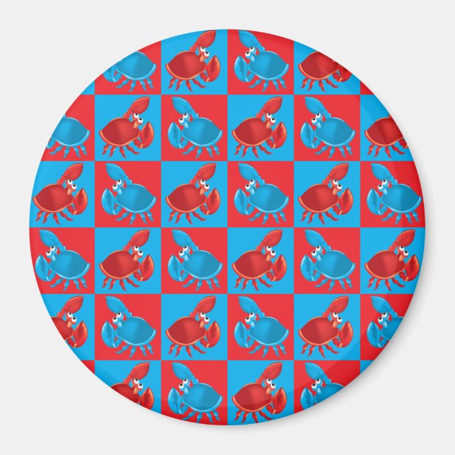Cartoon crab mosaic magnet (Front)