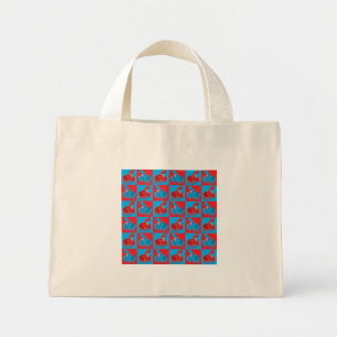 Cartoon crab mosaic mini tote bag