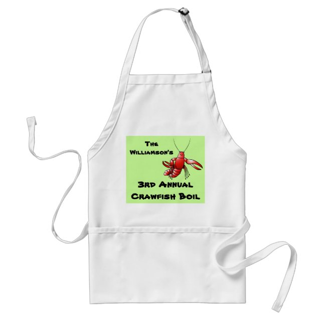 Cartoon Crawfish Boil Custom Name Annual Party Standard Apron (Front)