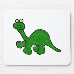 Cartoon Crayon Brontosaurus Collection Mouse Mat