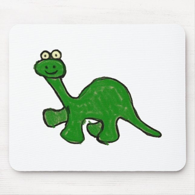 Cartoon Crayon Brontosaurus Collection Mouse Mat (Front)