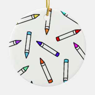 Cartoon Crayon Pattern Ceramic Tree Decoration