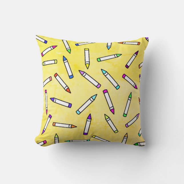 Cartoon Crayon Pattern Decorative Cushion (Front)