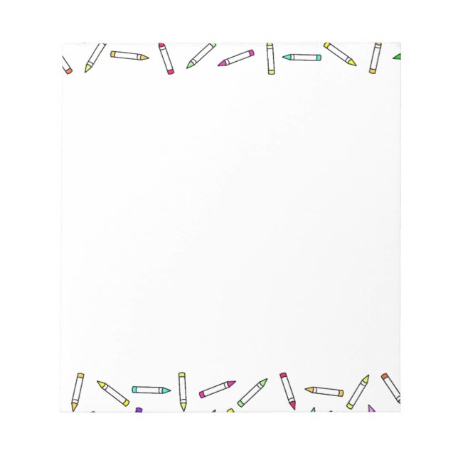 Cartoon Crayon Pattern Decorative Frame Notepad (Front)
