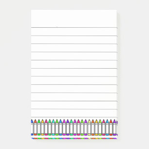 Cartoon Crayon Pattern Lined Post-it Notes