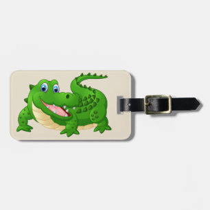 Cartoon Crocodile background Luggage Tag