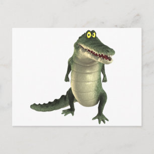 Cartoon Crocodile Postcard