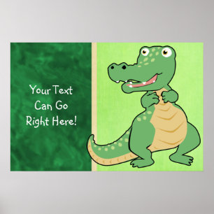 Cartoon Crocodile Poster Print