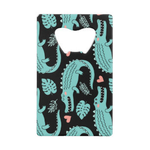 Cartoon crocodiles, cute seamless pattern.