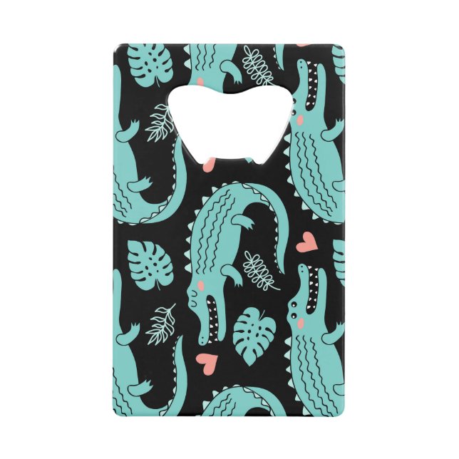 Cartoon crocodiles, cute seamless pattern. (Front)