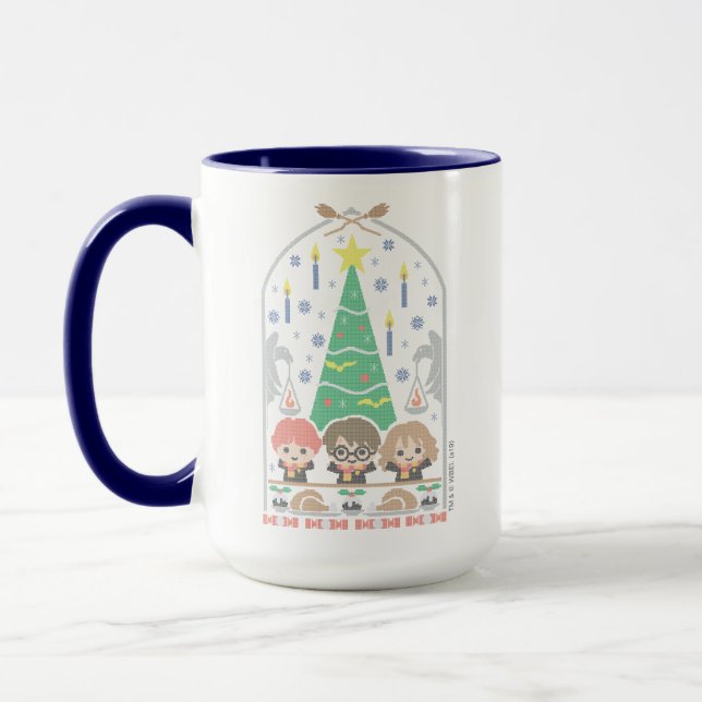 Cartoon Cross-Stitch HOGWARTS™ Christmas Feast Mug (Left)