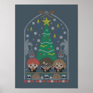 Cartoon Cross-Stitch HOGWARTS™ Christmas Feast Poster